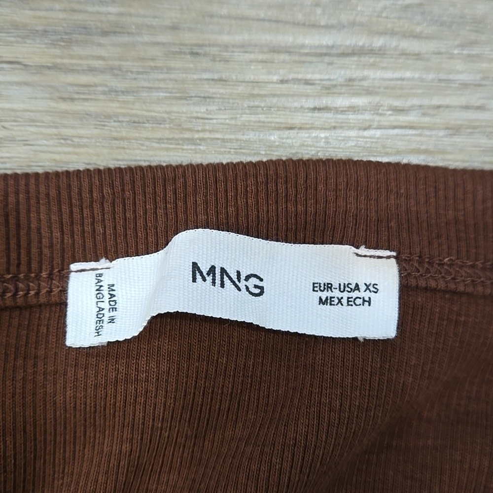 Mango Chocolate Brown Ribbed High Neck Tank Top - Picture 4 of 6